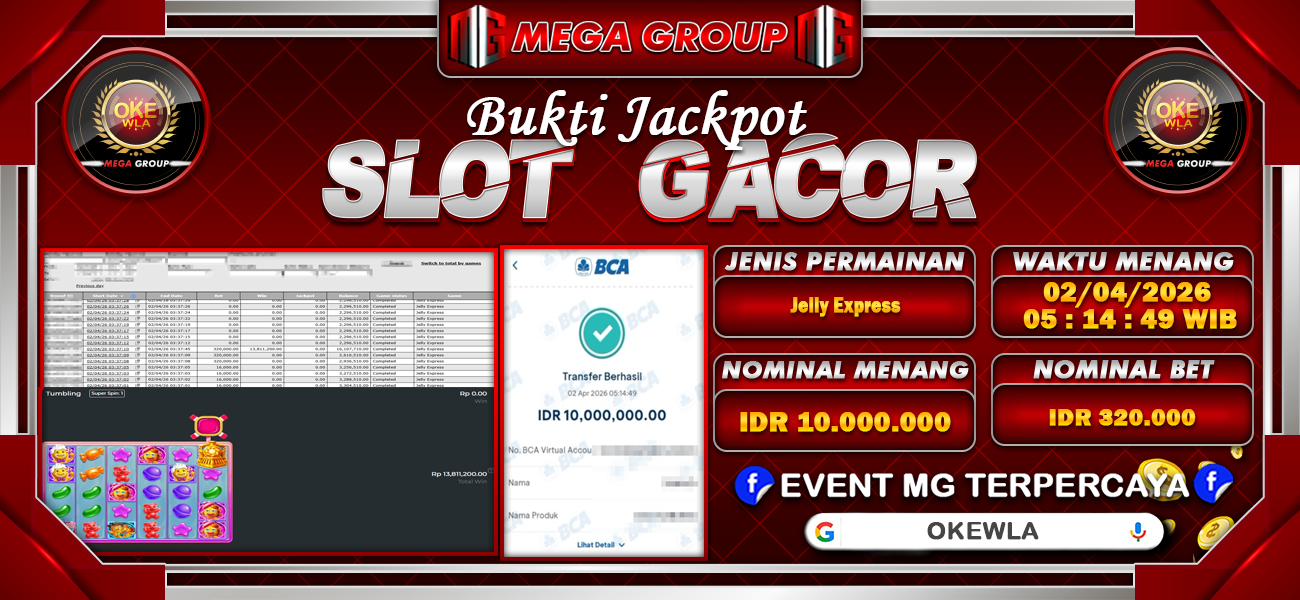 Bukti JP situs Okewla hari Kamis, 02 April 2026