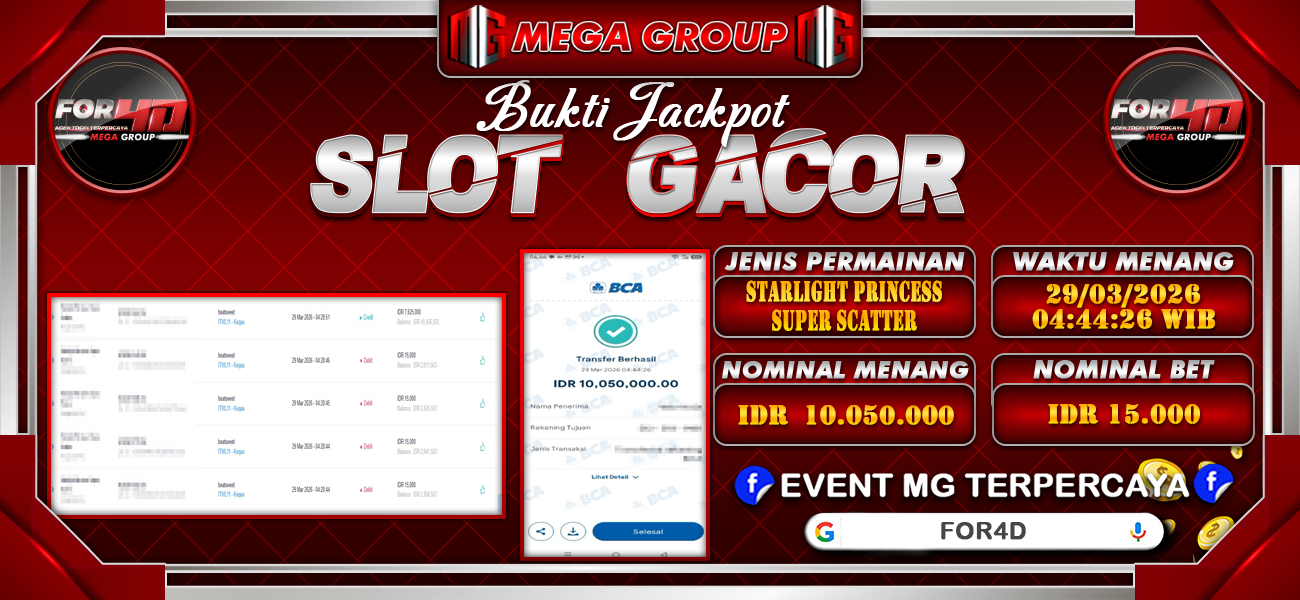 Bukti JP situs For4D hari Minggu, 29 Maret 2026